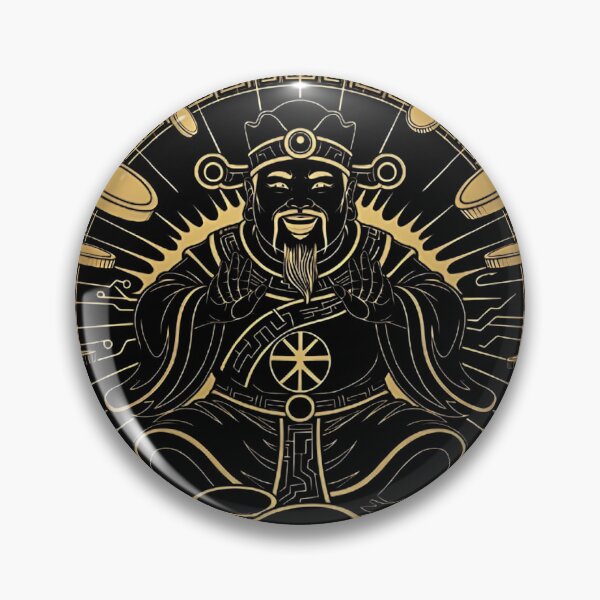 Item preview, Minimalist God of Wealth Caishen Line Art Tattoo Style T-Shirt designed and sold by 无限丰富.