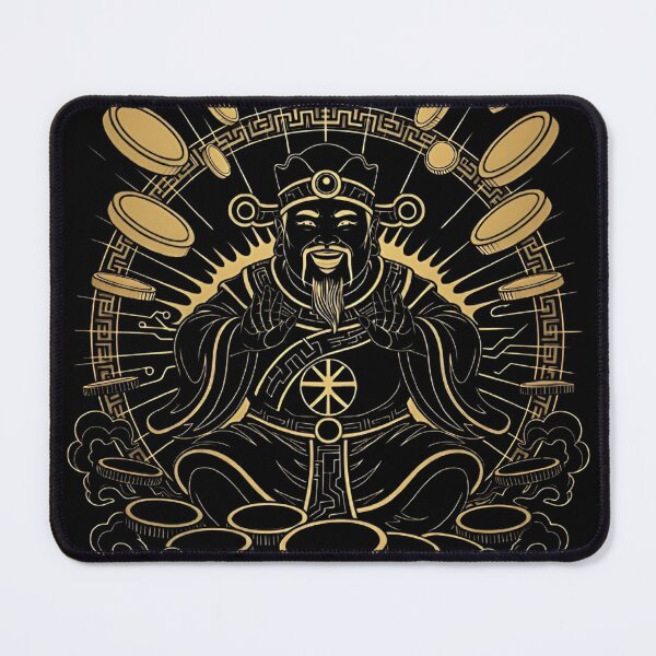 Item preview, Minimalist God of Wealth Caishen Line Art Tattoo Style T-Shirt designed and sold by 无限丰富.