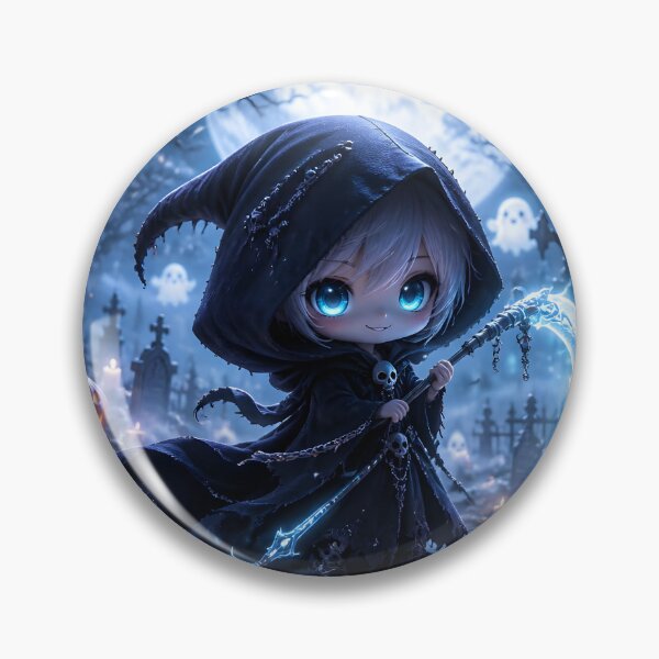 Item preview, Tiny Grim Reaper Spooky Cute Halloween Art Print designed and sold by sigmaartstudio.