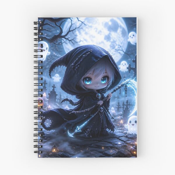 Item preview, Tiny Grim Reaper Spooky Cute Halloween Art Print designed and sold by sigmaartstudio.