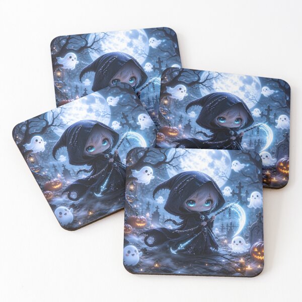 Item preview, Tiny Grim Reaper Spooky Cute Halloween Art Print designed and sold by sigmaartstudio.