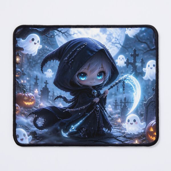 Item preview, Tiny Grim Reaper Spooky Cute Halloween Art Print designed and sold by sigmaartstudio.