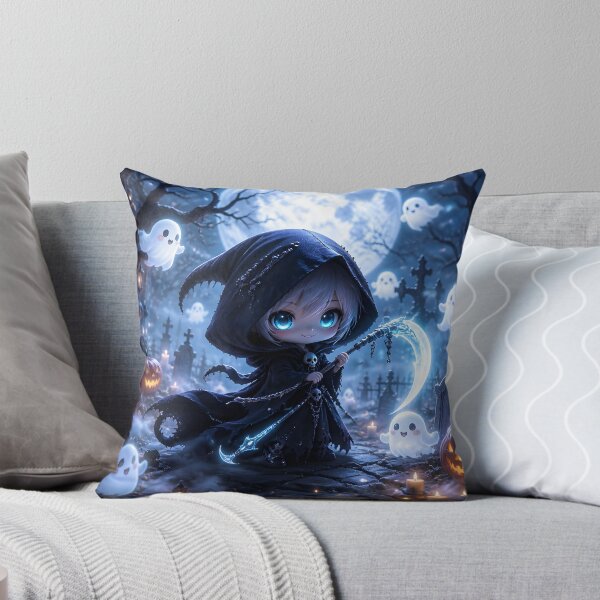 Item preview, Tiny Grim Reaper Spooky Cute Halloween Art Print designed and sold by sigmaartstudio.
