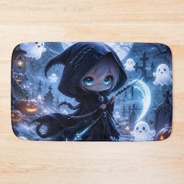 Item preview, Tiny Grim Reaper Spooky Cute Halloween Art Print designed and sold by sigmaartstudio.