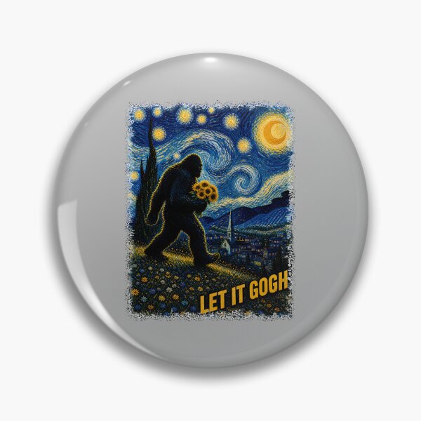 Item preview, Let It Gogh Vincent Van Gogh Funny Bigfoot Tees Starry Night Long Sleeve designed and sold by ArleneRowe.