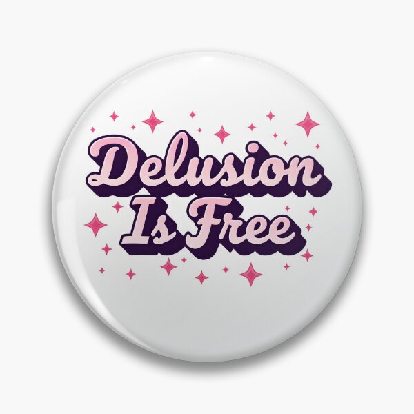 Item preview, Delusion Is Free – Funny Delulu Quote | Cute Girly Aesthetic Script Sticker & T‑Shirt designed and sold by Nene's design.