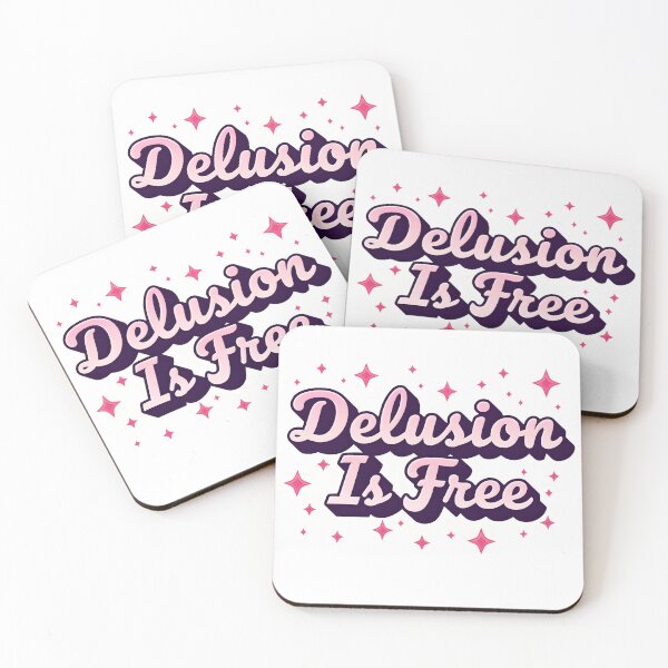 Item preview, Delusion Is Free – Funny Delulu Quote | Cute Girly Aesthetic Script Sticker & T‑Shirt designed and sold by Nene's design.