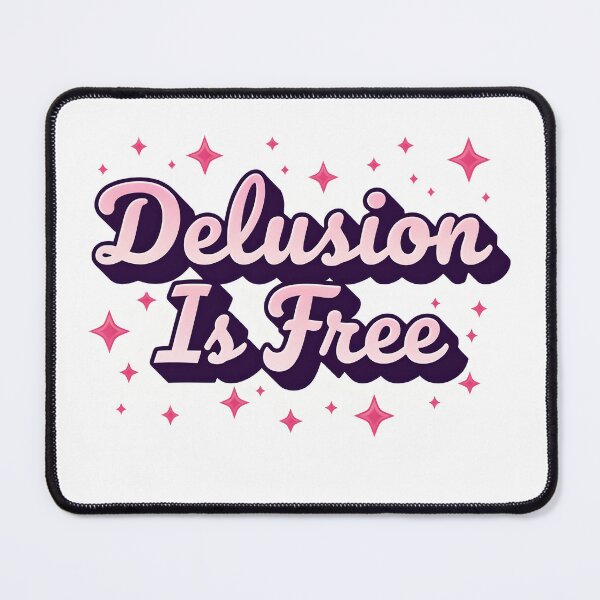 Item preview, Delusion Is Free – Funny Delulu Quote | Cute Girly Aesthetic Script Sticker & T‑Shirt designed and sold by Nene's design.
