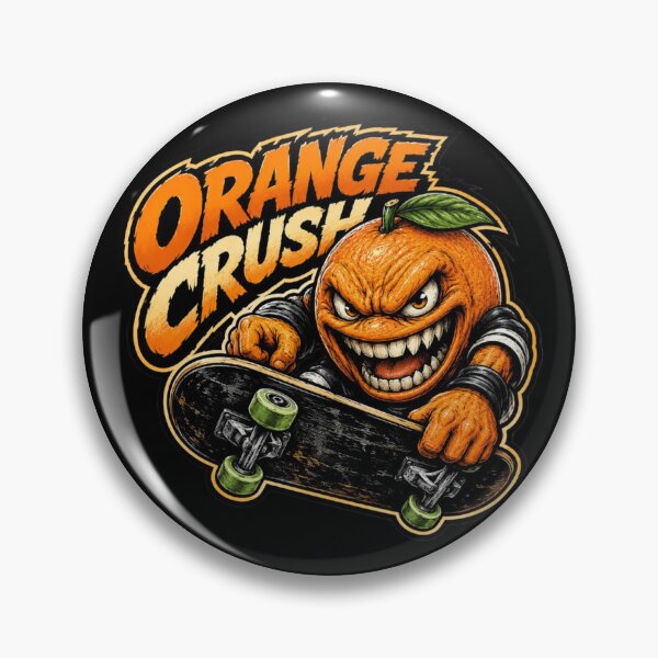 Item preview, Orange Crush Skateboarding Graphic – Angry Orange Cartoon Streetwear Design designed and sold by SplashPixel.
