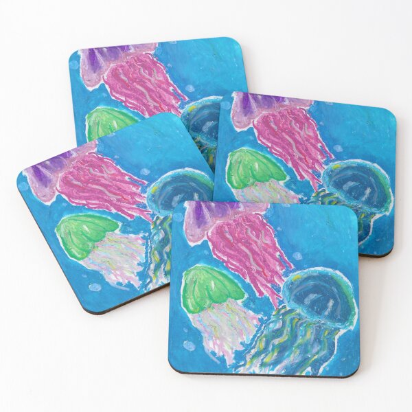Item preview, Floating Jellyfish - Oil Pastel Art designed and sold by HettyART.