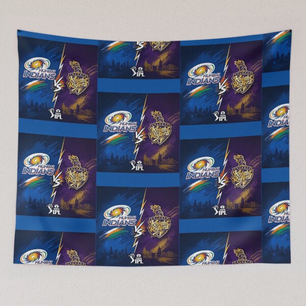 Item preview, Mumbai Indians vs KKR IPL Cricket T-Shirt designed and sold by Crick-Art.