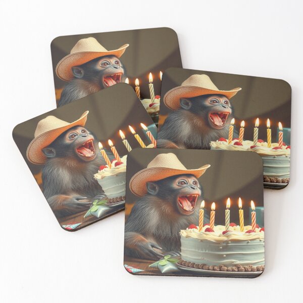 Item preview, The capuchin monkey is having its 5th birthday and is getting a cake. designed and sold by Segasprojects.