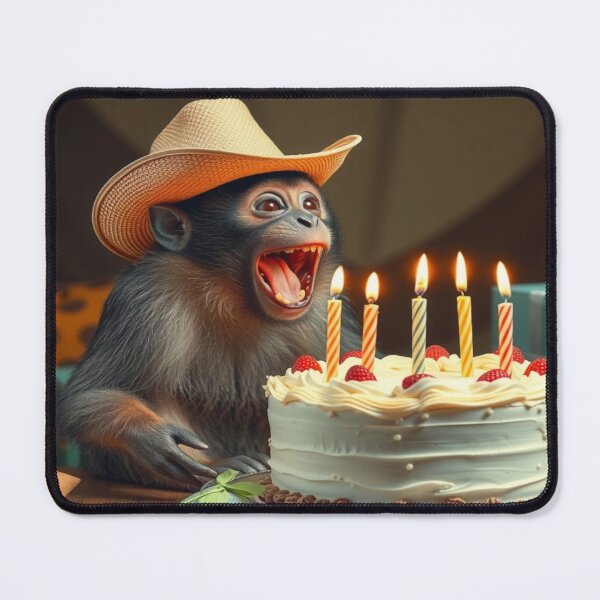 Item preview, The capuchin monkey is having its 5th birthday and is getting a cake. designed and sold by Segasprojects.