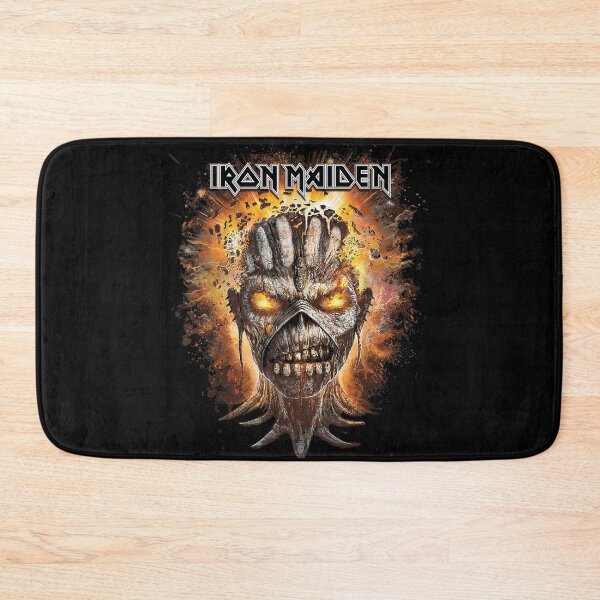 Item preview, Iron Maiden Exploding Eddie Head Heavy Metal Fire Splatter designed and sold by ashenz.