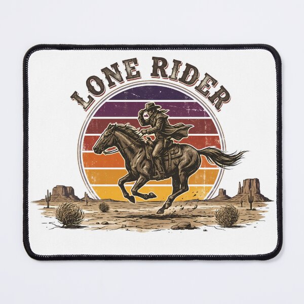 Item preview, Retro Lone Rider Cowboy Sunset — Vintage 70s Western Horseback Graphic designed and sold by InfiniteOrbit.