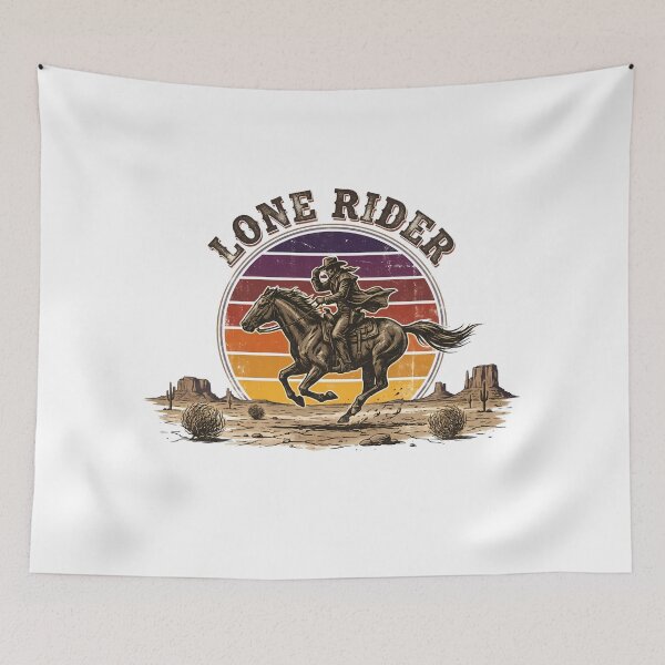 Item preview, Retro Lone Rider Cowboy Sunset — Vintage 70s Western Horseback Graphic designed and sold by InfiniteOrbit.
