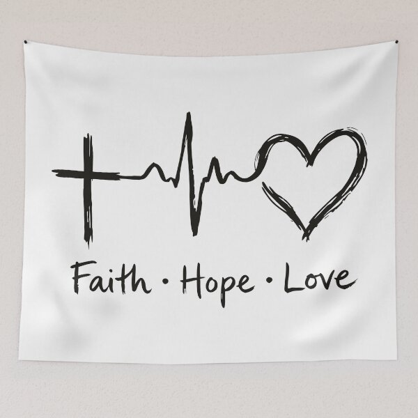 Item preview, Faith Hope Love Christian Heartbeat Artwork designed and sold by AFernandesDSG.