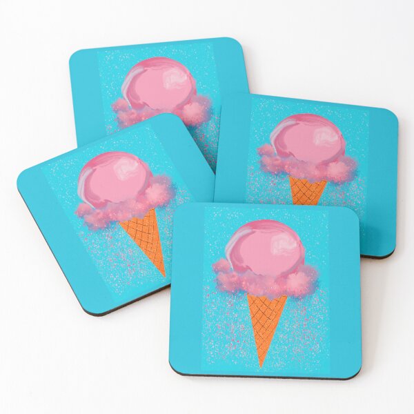 Item preview, Cotton Cloud Ice Cream - Whimsical Dessert Illustration designed and sold by justcoolretail.