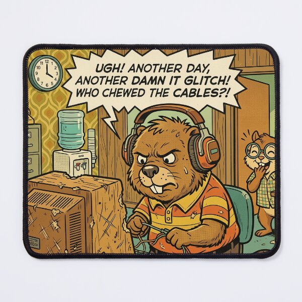 Item preview, Tech Support Beaver Funny Retro Comic Corporate Humor designed and sold by SoftAuraStudi0.