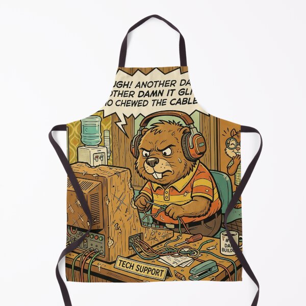 Item preview, Tech Support Beaver Funny Retro Comic Corporate Humor designed and sold by SoftAuraStudi0.