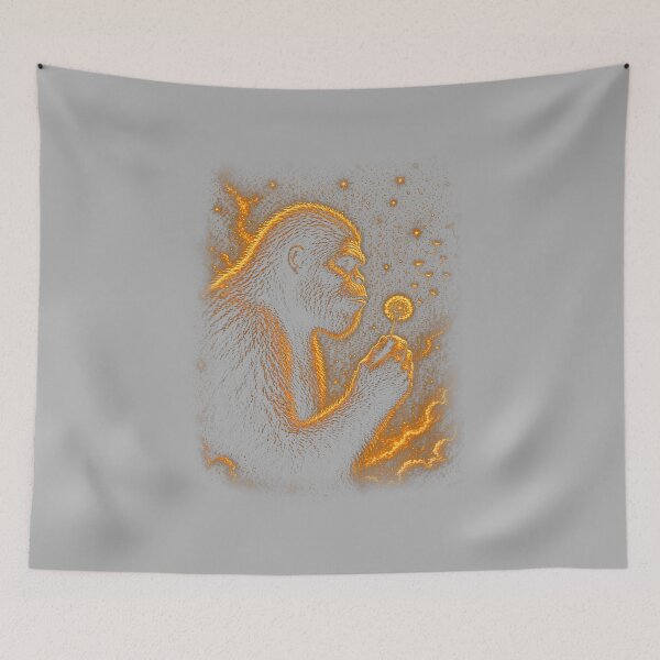 Item preview, Vintage Blowing Wishes Bigfoot Blowing Dandelion Graphic designed and sold by ArleneRowe.