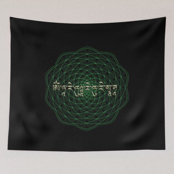 Item preview, Golden Tara Mantra with Mandala designed and sold by LuciaS.
