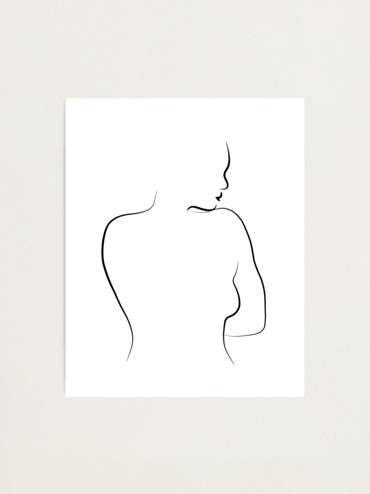 Lámina fotográfica «Dibujo lineal de la espalda de una mujer - Conoce a  Mia» de Odyanne | Redbubble
