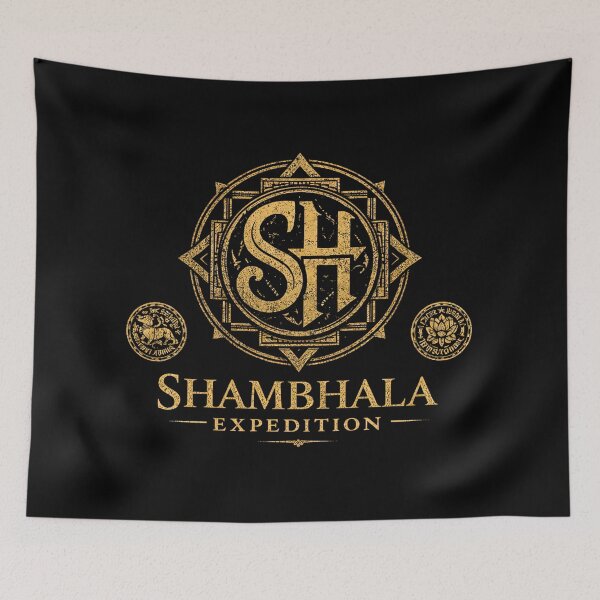 Item preview, Shambhala Hidden Kingdom Mythic Paradise designed and sold by Retr0Tshirts.