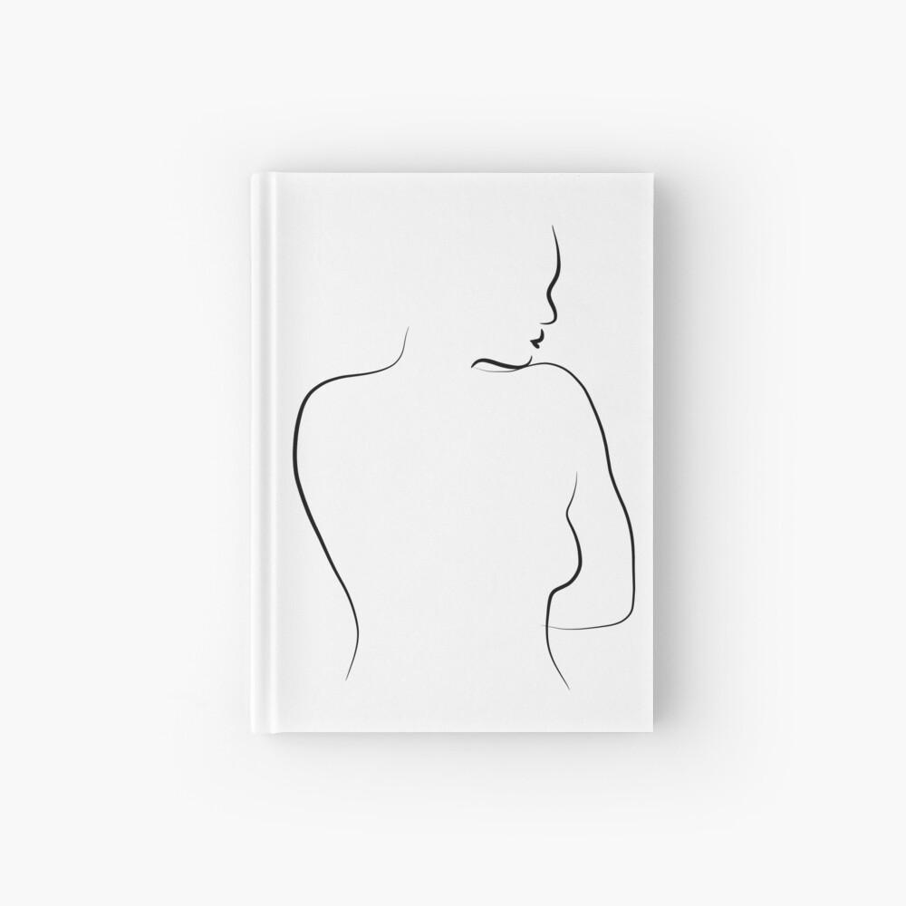 Line Drawing Of A Womans Back - Meet Mia Hardcover Journal