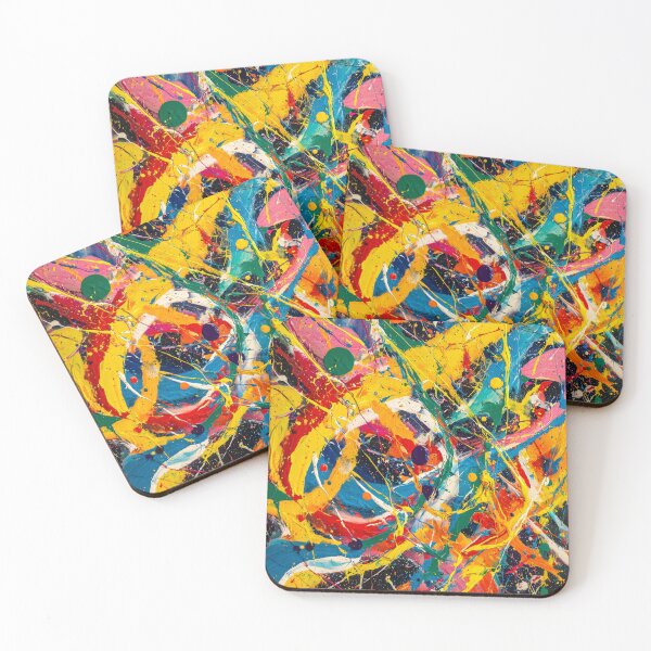 Item preview, Oil Paint Splatter "Electric Chaos" Expressionism Abstract Energy designed and sold by WheresMyMojo.