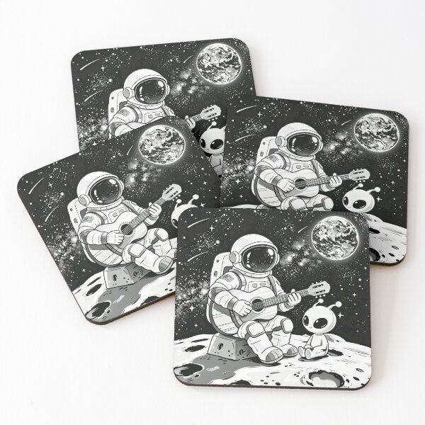 Item preview, Cosmic Jam Session – Astronaut Playing Guitar on Moon with Aliens designed and sold by TeyArtWork.