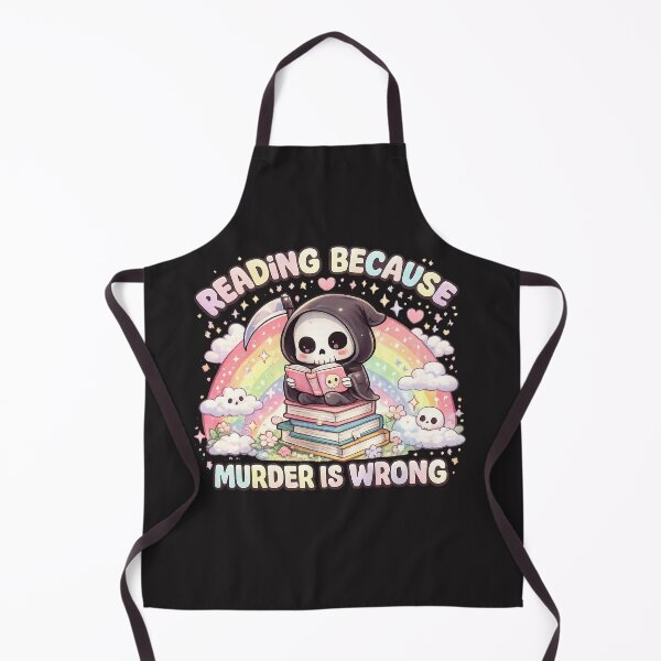 Item preview, Reading Because Murder Is Wrong Cute Grim Reaper Kawaii Book Lover Design designed and sold by · GAMING SOUL ·.
