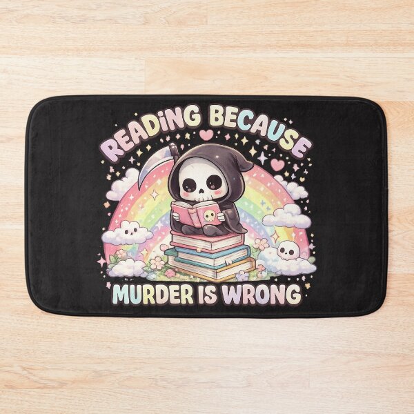 Item preview, Reading Because Murder Is Wrong Cute Grim Reaper Kawaii Book Lover Design designed and sold by · GAMING SOUL ·.
