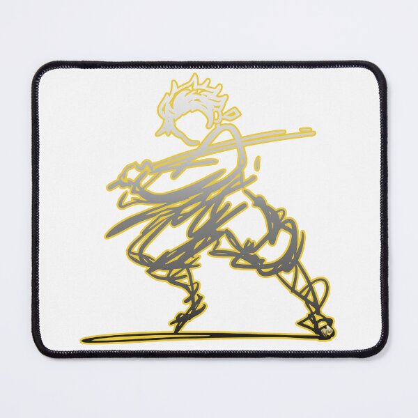 Item preview, Minimalist Samurai Stick Figure Neon Yellow Sword Fighter Sketch designed and sold by DesignArtist.ia.