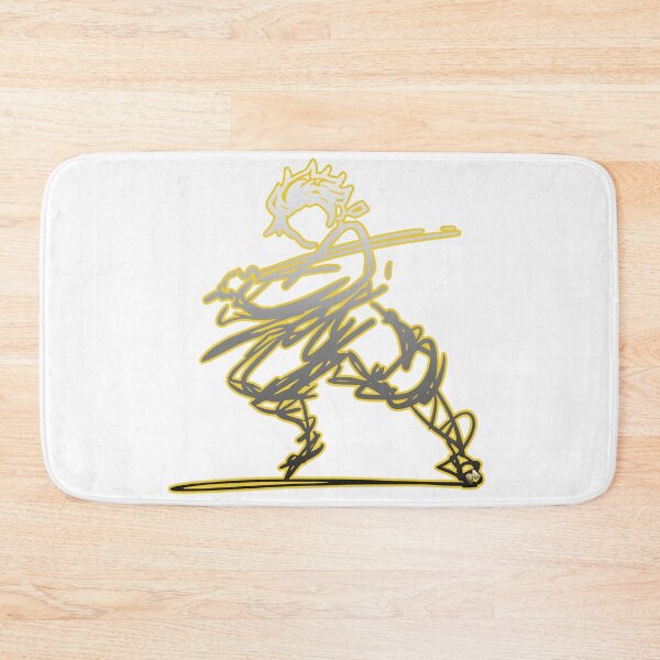 Item preview, Minimalist Samurai Stick Figure Neon Yellow Sword Fighter Sketch designed and sold by DesignArtist.ia.