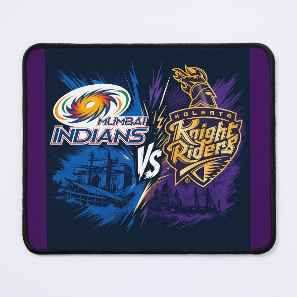 Item preview, Mumbai vs Kolkata – IPL Rivalry Battle Tee designed and sold by Crick-Art.