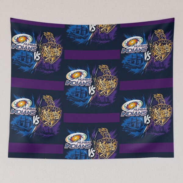 Item preview, Mumbai vs Kolkata – IPL Rivalry Battle Tee designed and sold by Crick-Art.