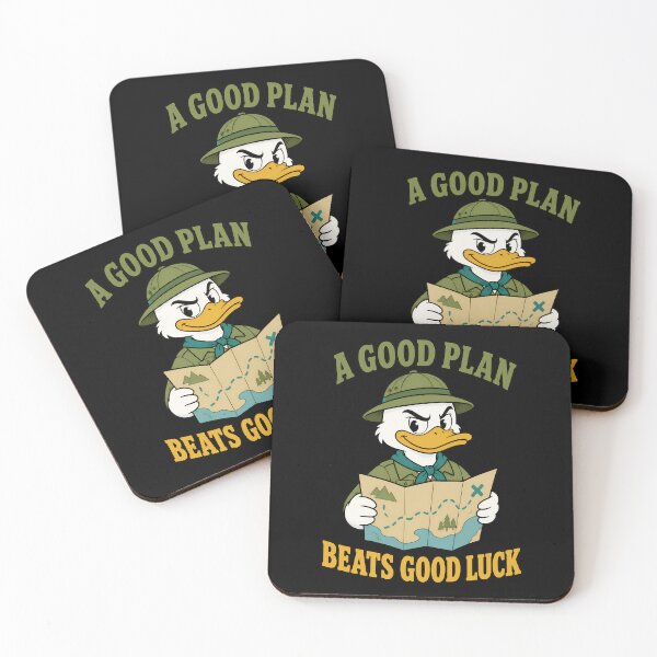 Item preview, A Good Plan Beats Good Luck Funny Adventure Duck designed and sold by TeeTimeTreasure.