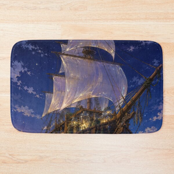 Item preview, Moonlit Merchant Ship - Retro Fantasy Anime Aesthetic designed and sold by bapupa.