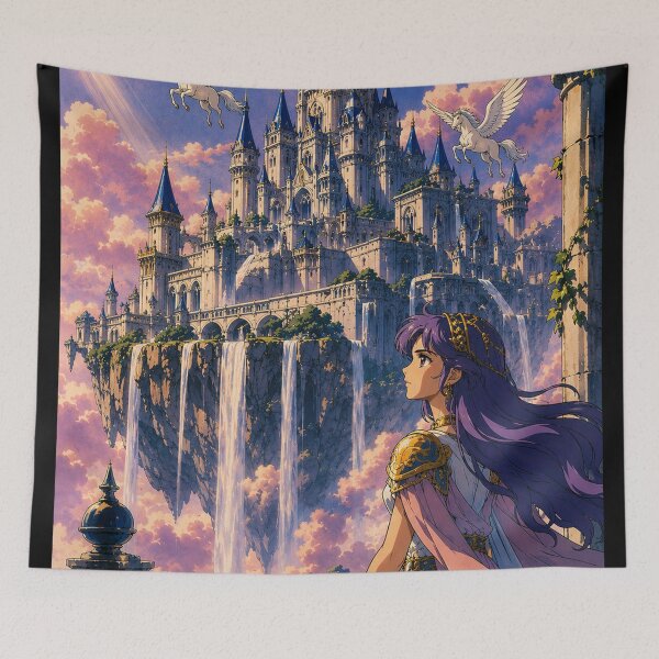 Item preview, The Floating Citadel - Retro Fantasy Anime Aesthetic designed and sold by bapupa.