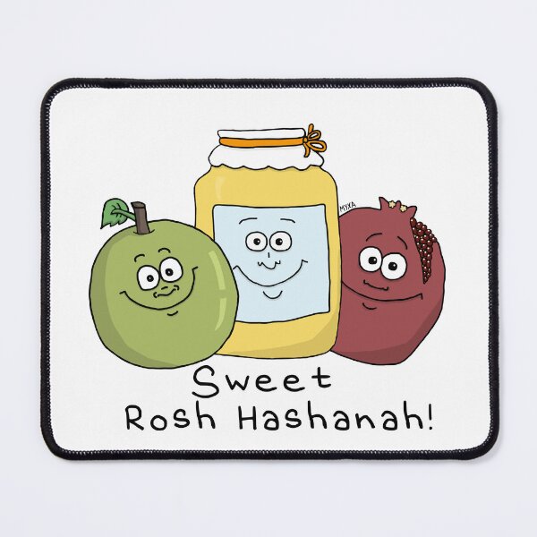 Item preview, Shana Tova – Cute Pomegranate Apple and Honey Rosh Hashanah Art designed and sold by MyxaART.