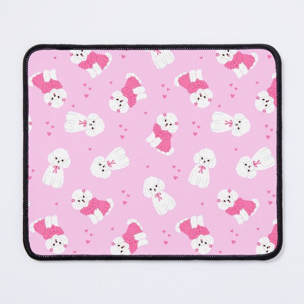 Item preview, cute white poodles on a pink background designed and sold by burbura.