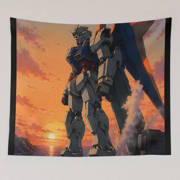 Item preview, Sunset Launch Pad - Retro Mecha Anime designed and sold by bapupa.