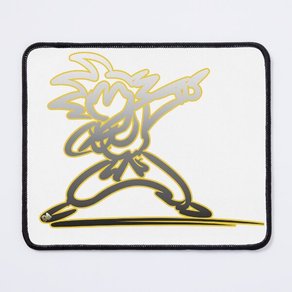 Item preview, Minimalist Super Saiyan Stick Figure Neon Yellow Charging Attack Sketch designed and sold by DesignArtist.ia.
