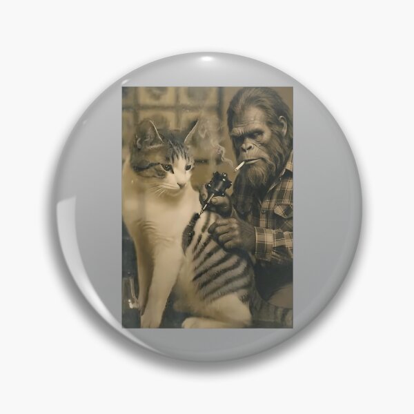 Item preview, Vintage Cat Tattoo Inked Bigfoot Sasquatch Artist Funny Meme designed and sold by mjohnson9.