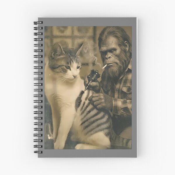 Item preview, Vintage Cat Tattoo Inked Bigfoot Sasquatch Artist Funny Meme designed and sold by mjohnson9.