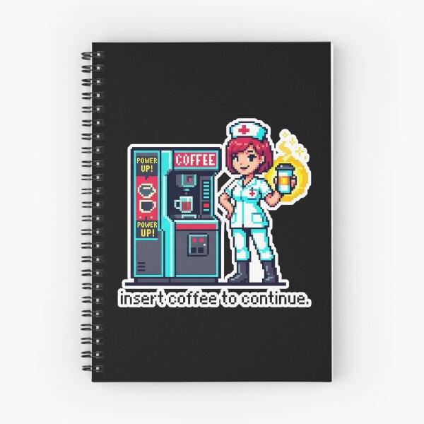 Item preview, Nurse Coffee Continue Sticker - Retro Pixel Anime Art for Healthcare Workers designed and sold by Osmose-Studio ⭐⭐⭐⭐⭐.