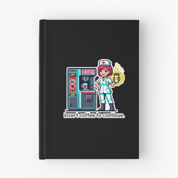 Item preview, Nurse Coffee Continue Sticker - Retro Pixel Anime Art for Healthcare Workers designed and sold by Osmose-Studio.