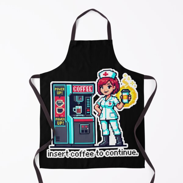 Item preview, Nurse Coffee Continue Sticker - Retro Pixel Anime Art for Healthcare Workers designed and sold by Osmose-Studio ⭐⭐⭐⭐⭐.