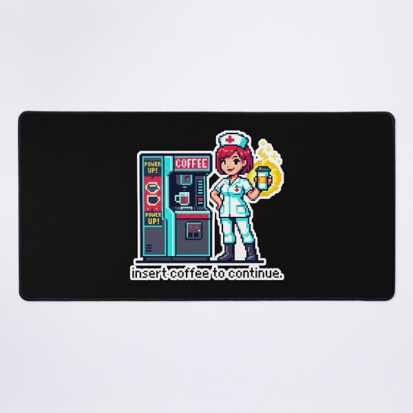 Item preview, Nurse Coffee Continue Sticker - Retro Pixel Anime Art for Healthcare Workers designed and sold by Osmose-Studio.